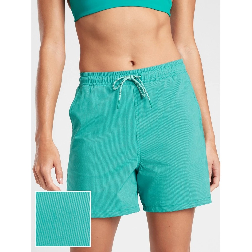 Athleta Marin 5" Board Shorts‎ Womens XS Green Swim Shorts